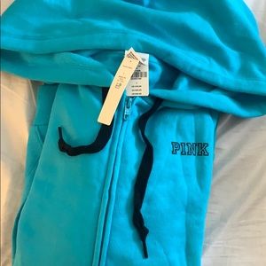 PINK teal zip up jacket